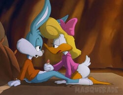 anthro bunny buster_bunny cub duck handjob masquerade_(artist) rabbit shirley_the_loon soft_feathers tiny_toon_adventures young