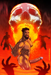 abs ass black_hair black_penis black_skin class_comics dark-skinned_male facial_hair halloween halloween_2021 huge_cock hunk isaiah_shade male male_only melanin muscle muscles muscular muscular_arms muscular_ass muscular_legs muscular_male nipples nude patrick_fillion pecs solo solo_male