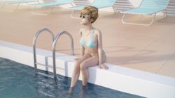 1girls 3d 4k bikini bikini_bottom bikini_top blonde_hair blue_bikini female female_focus female_only kate_marsh koomer life_is_strange necklace panties pendant pool poolside ring solo solo_female solo_focus sunglasses tinted_eyewear