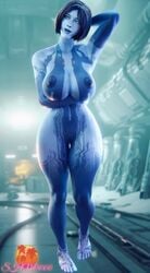 1girls 3d absurdres areolae artificial_intelligence barefoot blender breasts cortana feet female female_only halo_(series) highres huge_breasts nipples nude solo superhentaimaster9000 thick_thighs toes wide_hips