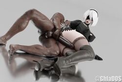 3d ass big_ass big_breasts big_butt big_penis black_penis black_skin blender blender_(software) breasts dark-skinned_male dark_skin female ghlados interracial large_breasts large_penis long_penis male male/female male_focus muscle muscles nier:_automata penis penis_grab self_upload thick thick_ass thick_legs thick_thighs thigh_highs thighhighs thighs white_background white_hair white_skin yorha_2b