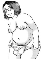 1dickgirl areolae ball_bulge balls balls_in_panties balls_under_clothes big_belly big_bulge big_thighs breasts brown_hair cameltail chubby clothed clothing cowboy_shot curvaceous curvy dickgirl erect_nipples fat flaccid futa_sans_pussy futanari glasses hairy happy happy_facial hard_nipples holding_panties horny huge_ass human large_balls light_skin loincloth loincloth_bulge medium_breasts medium_hair monochrome mostly_nude naughty_face newhalf nipples pale_skin panties panties_only panty_bulge penis penis_bulge penis_in_panties penis_under_clothes pubic_hair shemale shinozaki_rei short_hair solo standing thick thick_penis thick_thighs thighs topless white_panties wide_hips