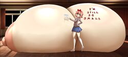 breast_expansion breasts_on_floor doki_doki_literature_club getting_bigger giant_breasts huge_breasts hyper hyper_breasts immobile metachoke sayori_(doki_doki_literature_club) size_fetish tagme team_salvato