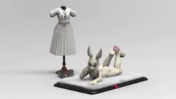 3d animated anthro bambookat beastars female furry haru_(beastars) lying paws pussy solo