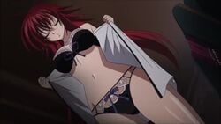 2girls akeno_himejima animated ass bouncing_breasts bra breasts female_focus high_school_dxd large_ass large_breasts long_hair multiple_girls navel nipples nude official_animation official_art panties red_hair rias_gremory sound topless underwear undressing video