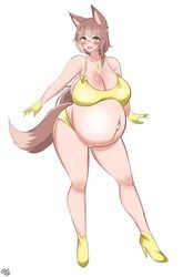 1girls absurdres bayoshii big_breasts breasts catgirl cleavage female female_only highres huge_belly large_breasts looking_at_viewer pregnant ready_to_pop