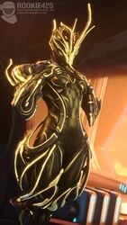 1girls 3d armor athletic_female ember_(warframe) ember_prime female female_only gold_accents hands_on_breasts robot_girl rookie425 small_breasts solo_female thick_thighs video_games warframe wide_hips