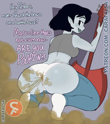 1girls 1girls adventure_time ass black_hair carafalsa fart fart_cloud fart_fetish farting female grey_skin marceline panties