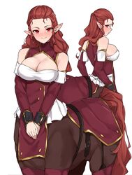 1girls big_breasts breasts centaur cleavage female female_only large_breasts solo taur todding