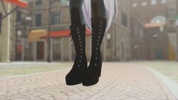 3d animated blue_eyes bodysuit boots cat_ears cat_tail catgirl cleavage dancing female grey_hair long_hair longer_than_one_minute mikumikudance mmd mp4 music skin_tight solo sound twintails veibae video virtual_youtuber vshojo