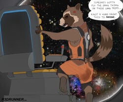 anthro bodily_fluids feces genital_fluids guardians_of_the_galaxy male male_only mammal marvel peeing procyonid r3drunner raccoon rocket_raccoon scat soiling soiling_underwear solo urine watersports wetting