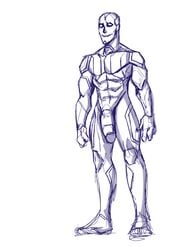 1boy android big_penis hanging_penis indralvspaizuri male male_only marvel marvel_comics robot sketch solo vision white_vision