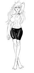 1girls abs artist_request breasts female female_only human hunter_x_hunter large_breasts long_hair machi_komacine monochrome muscular_female phantom_troupe shounen_jump sketch solo tagme villainess