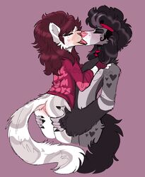 anthro ass ass_grab big_hair canine cat_ears cat_tail feline french_kiss furry fursona gay homosexual kissing leopard poodle rockstar tongue