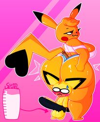 big_ass big_balls big_breasts big_butt big_penis blush cosplay_pikachu erection female furry huge_ass huge_balls huge_butt huge_cock kanna_(joaoppereiraus) leroy_(joaoppereiraus) male nintendo no_nut_november pichu pikachu pokémon_(species) pokemon senor9 thick_thighs wardrobe_malfunction