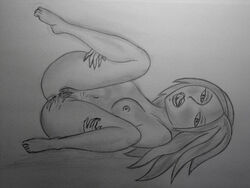 bonnie_rockwaller disney female female_only human kim_possible monochrome nipples pussy solo straight_hair tagme yumibow