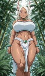 1girls ai_generated big_breasts big_thighs bunny_ears crop_top curvy curvy_body curvy_female curvy_figure curvy_hips curvy_thighs dark-skinned_female dark_skin hips huge_breasts kyoru189 large_breasts looking_at_viewer looking_down looking_down_at_viewer mature_female midriff mirko my_hero_academia rumi_usagiyama seductive seductive_look shiny shiny_skin solo solo_female thighs usagiyama_rumi