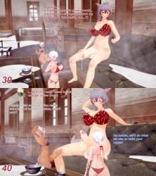 1girls 2futas 3d alisaie_leveilleur balls bikini body_growth body_growth_(enlargement) cat_ears cat_tail cock_ring commission cum elezen english_text final_fantasy final_fantasy_xiv futanari gray_hair growth huge_breasts huge_cock intersex koikatsu mini_giantess miqo'te oc original_character penis penis_worship phone reality_warping size_difference square_enix swimsuit text white_hair xavierhuge y'shtola_rhul yae_yoshizawa