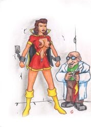 1girls dc dc_comics doctor_sivana exposed_breasts gagi mary_batson mary_marvel nipples shazam_(series) tagme