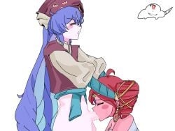 1female 1futa 1futa1girl 1futanari 1futas 1girl 1girl1futa 1girls 2d 2d_(artwork) 2d_artwork ahoge arabian_clothes artist_request bandeau blowjob blush bottomless closed_eyes cloud copyright_request cum cum_in_mouth dominant_futa dominant_futanari eyes_closed fellatio futa_on_female futanari gold_jewelry hair hand_on_head hands_on_head hat kasane_teto light-skinned_female light_skin otomachi_una red_hair simple_background submissive_female sucking_penis synthesizer_v tagme teeth turban twin_braids twin_drills twin_tails twindrills twintails utau utauloid vocaloid white_background