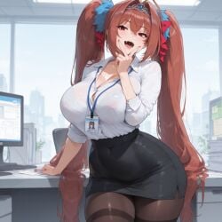 1girl 1girls 2026 2d 2d_(artwork) ai_assisted ai_generated big_ass big_breasts big_butt big_thighs blush blush_lines blushing boobs breasts breasts_bigger_than_head cl4wny curvaceous curvaceous_female curvaceous_figure curvy curvy_body curvy_female curvy_figure curvy_hips daiwa_scarlet_(umamusume) drool drooling female gesture huge_ass huge_breasts huge_butt huge_thighs large_breasts light-skinned_female light_skin long_hair mouth_open office office_clothing office_lady open_mouth orange_eyes orange_hair pantyhose perfect_ass perfect_body perfect_boobs perfect_legs ponytail ponytails pose posing posing_for_the_viewer saliva seductive seductive_look seductive_mouth seductive_pose seductive_smile sexy sexy_body sexy_female shirt side_ponytail skirt standing thick_thighs thighs tongue umamusume umamusume_pretty_derby v_over_mouth voluptuous voluptuous_body voluptuous_female