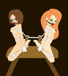 567 bondage bonnie_rockwaller disney female female_only frogtie gag gagged human kim_possible kimberly_ann_possible medium_breasts multiple_females multiple_girls straight_hair