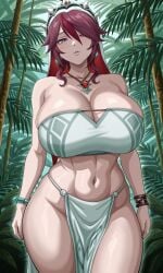 1girls ai_generated big_breasts big_thighs crop_top curvy curvy_body curvy_female curvy_figure curvy_hips curvy_thighs genshin_impact hips huge_breasts kyoru189 large_breasts looking_at_viewer looking_down looking_down_at_viewer mature_female midriff rosaria_(genshin_impact) seductive seductive_look shiny shiny_skin solo solo_female thighs