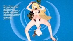 1futa 3d balls bikini blonde_hair cum cynthia_(pokemon) destruction english_text female female_focus futa_giantess futanari giantess giantess_futa huge_cock hyper_giantess intersex koikatsu nintendo penis pokemon pokemon_dppt solo solo_futa solo_intersex swimsuit text xavierhuge