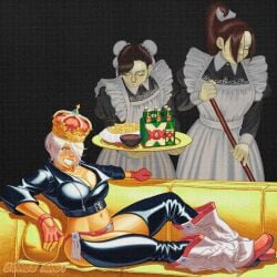 angel_(kof) bombsahoy busty_girl chun-li decorations dress king_of_fighters large_breasts legwear light_skin light_skinned_female mai_shiranui thighs