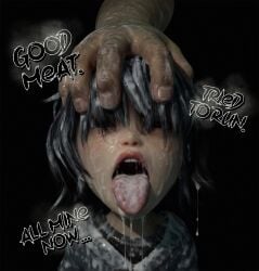 3d ahe_gao ahegao ahegao_face asian captured captured_heroine cum cum_on_face defeated defeated_heroine game_over little_nightmares little_nightmares_2 medium_hair six_(little_nightmares)