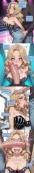 ai_generated big_breasts big_penis blonde_hair blowjob blue_eyes comic_strip cum_in_mouth cum_on_breasts danny_(kinia) deepthroat english_text grabbing_hair groping groping_ass groping_breasts groping_from_behind kinia licking_penis lipstick_on_penis penis_on_face text_bubble tongue_out