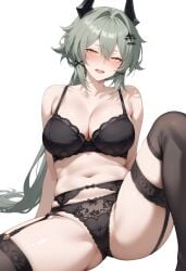 2d 2d_(artwork) 2d_artwork caesar_king green_hair lingerie zenless_zone_zero