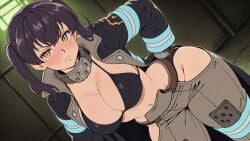 ai_assisted ai_generated big_breasts bikini_top black_hair blush breasts closed_mouth curvy curvy_body curvy_female embarrassed enen_no_shouboutai female female_focus female_only fire_force flustered kotatsu_tamaki large_breasts looking_at_viewer medium_breasts moonwool_branch revealing_clothes seductive seductive_eyes seductive_look seductive_mouth seductive_pose short_hair slit_pupils solo solo_female solo_focus tamaki_kotatsu thick_ass thick_thighs thighs twintails uncensored yellow_eyes