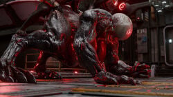 3d anal big_breasts dark-skinned_male doom doom_(series) hand_on_anothers_hip hell_knight_(doom) lolpro2 monster_girl muscle_mommy no_sound on_all_fours sci-fi spread_legs standing_on_another tagme video
