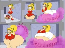1girls ass ass_expansion big_ass da-fuze fart fart_cloud fart_fetish farting female hyper_ass mega_man mega_man_(classic) roll