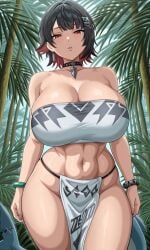 1girls ai_generated big_breasts big_thighs black_hair crop_top curvy curvy_body curvy_female curvy_figure curvy_hips curvy_thighs ellen_joe hips huge_breasts kyoru189 large_breasts looking_at_viewer looking_down looking_down_at_viewer mature_female midriff red_eyes seductive seductive_look shark_tail shiny shiny_skin solo solo_female thighs zenless_zone_zero