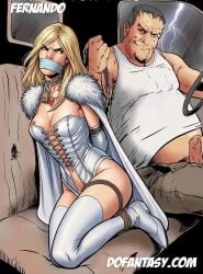 ai_assisted bondage comics consensual emma_frost marvel marvel_comics superhero superheroine villainess