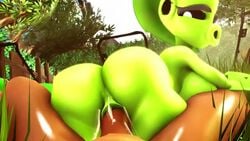 2boys 2girls 3d 3d_animation animated clogoisfm cone cone_hat dat_ass green_shadow_(pvz) human_on_plantie large_ass peashooter_(pvz) plant_girl plantie plants_vs_zombies pov riding sound tagme video