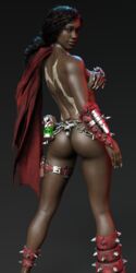 1girls 3d blopblopfish busty dark-skinned_female dark_skin female female_focus female_only hourglass_figure jacqui_briggs mortal_kombat mortal_kombat_11 nude nude_female nudity piercing pinup pinup_pose pose posing solo