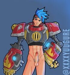 1boy balls cyborg dick erection looking_at_viewer male male_only mecha mobile_legends mobile_legends:_adventure mobile_legends:_bang_bang penis pubic_hair robot smile solo standing xborg xxxxyuugure