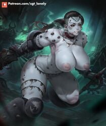 1girls adeptus_astartes big_breasts bigger_female black_carapace female female_space_marine image_set imperium_of_man monster_girl rule_63 sgt_lonely space_marine space_sharks taller_female taller_girl warhammer_(franchise) warhammer_40k