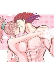 ambiguous_hair_color blush hisochi hisoka_morow hisomachi hunter_x_hunter kissing machi_komacine making_out muscular muscular_male pink_hair red_hair ship tagme touhuumai_5