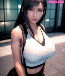 ai_generated final_fantasy final_fantasy_vii hannah_asami-(artist) tank_top tifa_lockhart tifa_lockhart_(cosplay)