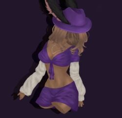 1girls artist_request belly_button breasts brown_hair brown_skin bunny_ears cleavage clothed clothing dark-skinned_female dark_skinned_female devcomp fedora fit_female hat headless lewd medium_breasts original_character purple_clothing roblox roblox_avatar robloxian short_skirt source_request stomach tied_shirt white_sleeves