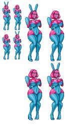 bimbo bimbofication breast_expansion female heal_slut healslut huge_ass huge_breasts implied_transformation kellergle latex leotard navel pixel_art pokemon pokemon_only porygon thick_lips thick_thighs transformation wide_hips