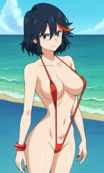 ai_generated breasts female female_only kamuiprime kill_la_kill matoi_ryuuko nai_diffusion sling_bikini solo stable_diffusion swimsuit tagme