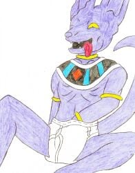 beerus dragon_ball male_only masturbation tighty_whities