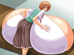 ass bent_over big_breasts breast_rest giant_breasts gigantic_breasts huge_breasts hyper hyper_breasts immobile laying_on_breasts lying lying_on_breasts on_breasts piyokorota self_lying tagme