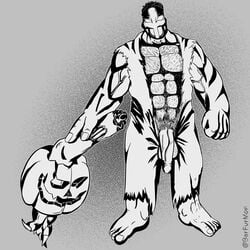 bara barfurmon fetish freaky halloween horror muscular muscular_male penis penis_out solo_male splatterhouse