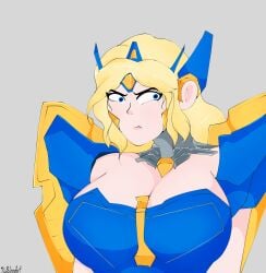 4k armor armored_female background big_breasts breasts female female_only humanformers humanized polxnart_(artist) robot_girl robot_humanoid sentinel_prime transformers transformers_one